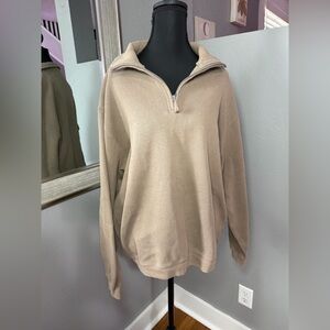 Woolrich Men’s 1/4 Zip Light Mushroom Sweater Size Large.